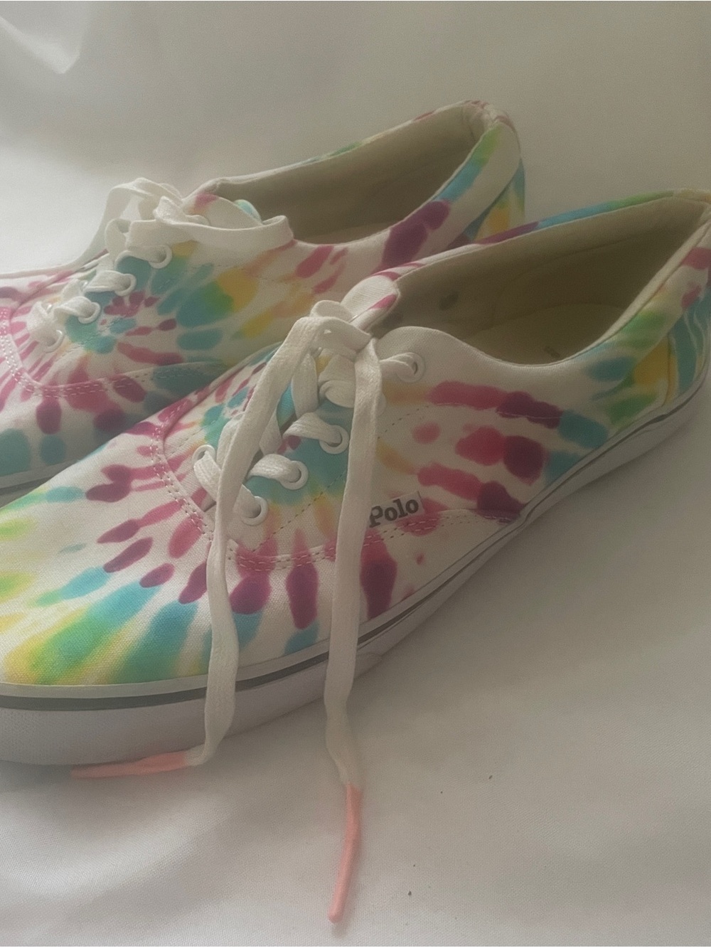 Polo by Ralph Lauren Tie-Dye Canvas Lace-Up Sneakers - Multicolor